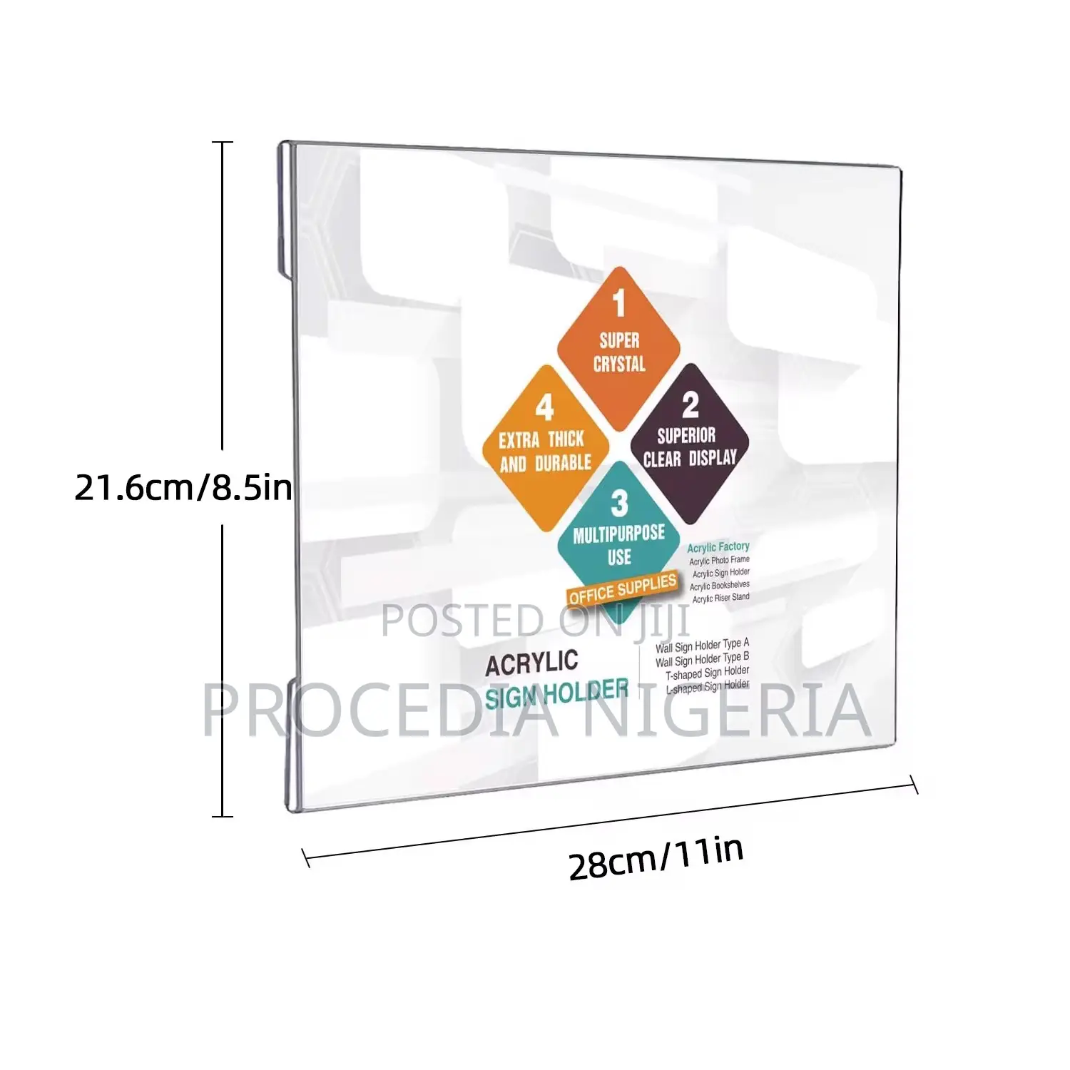 Wall Adhesive-Mounted Acrylic Card Holder