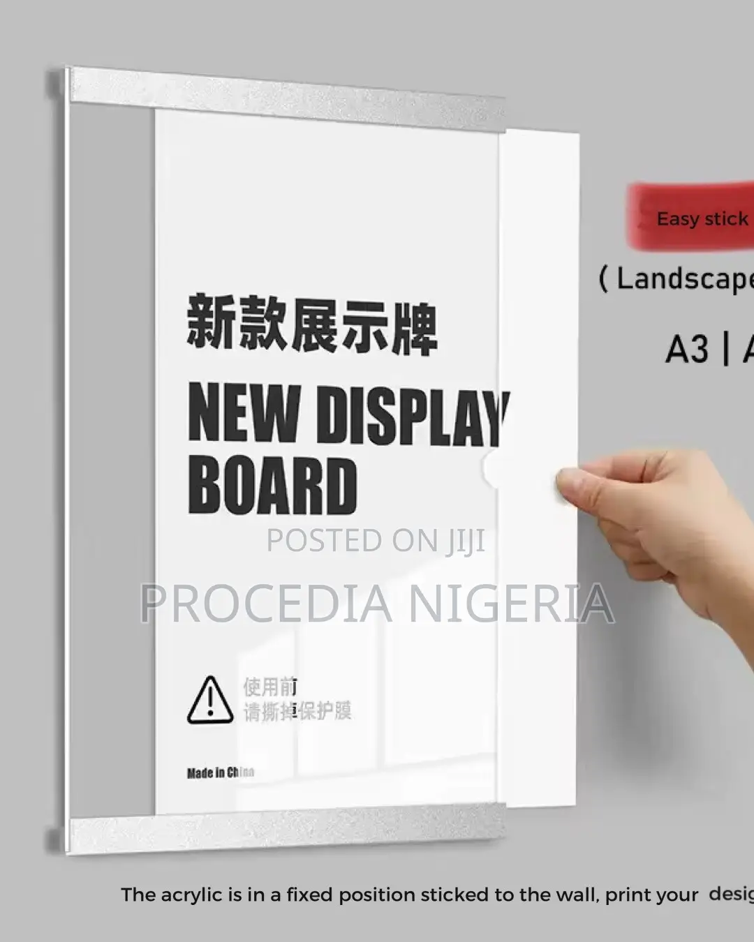Wall Adhesive-Mounted Acrylic Card Holder