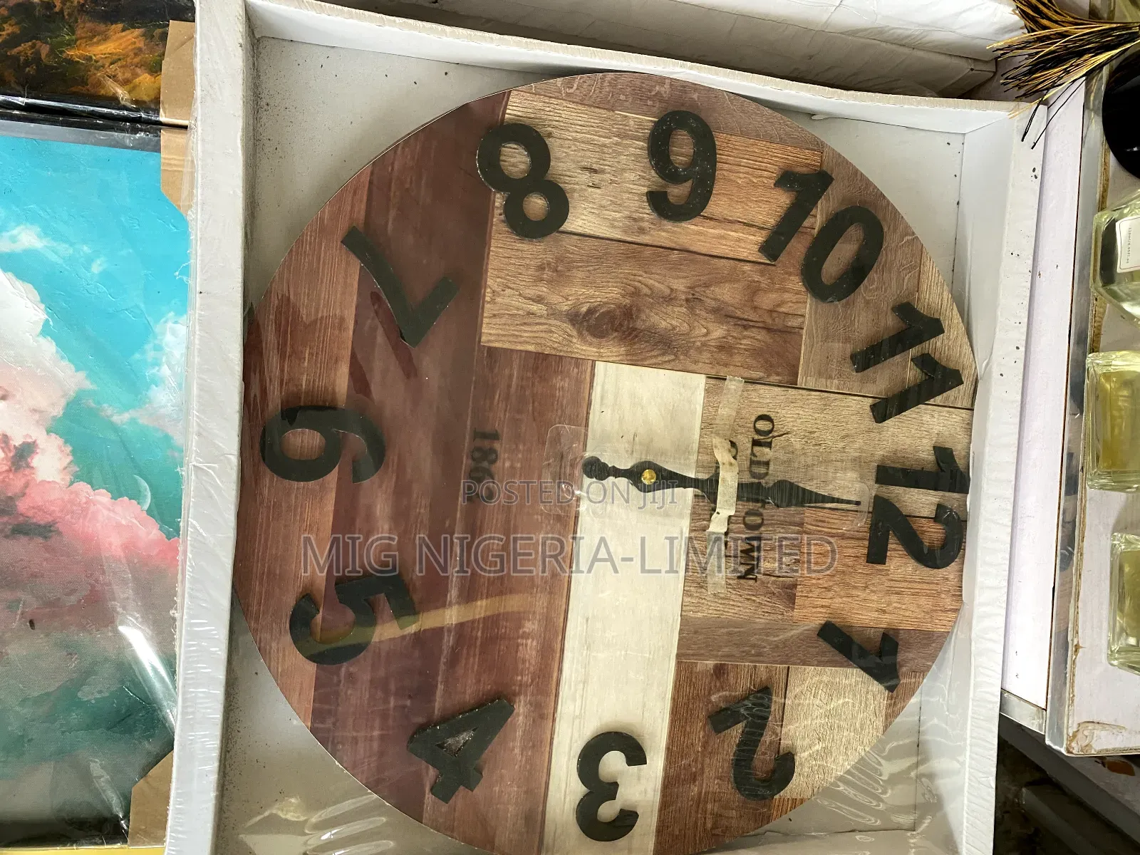 Norah Wood Wall Clock Brown 50cm