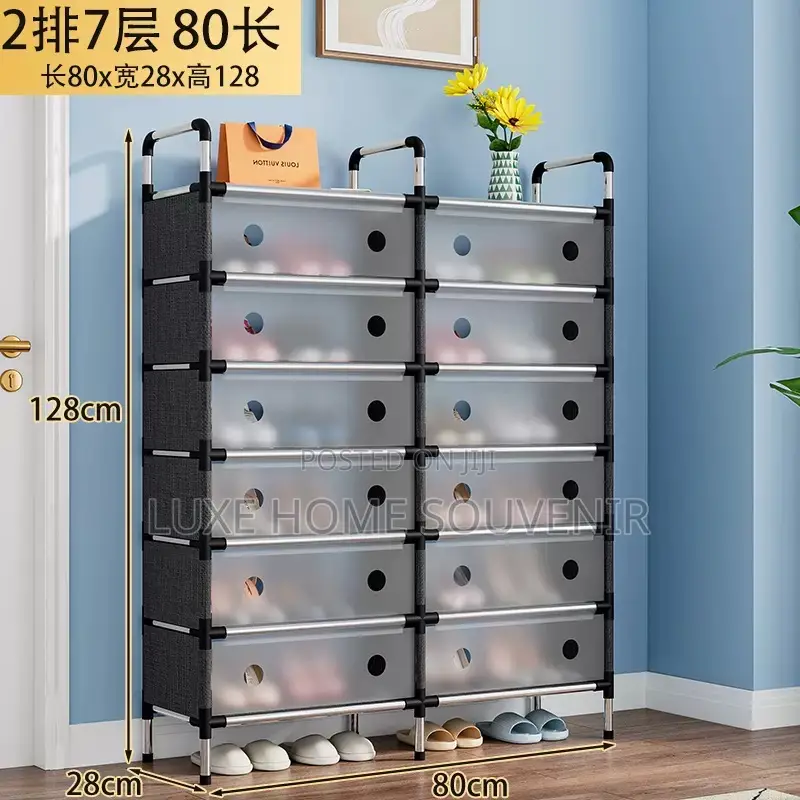 Double Cover Plastic Shoe Rack