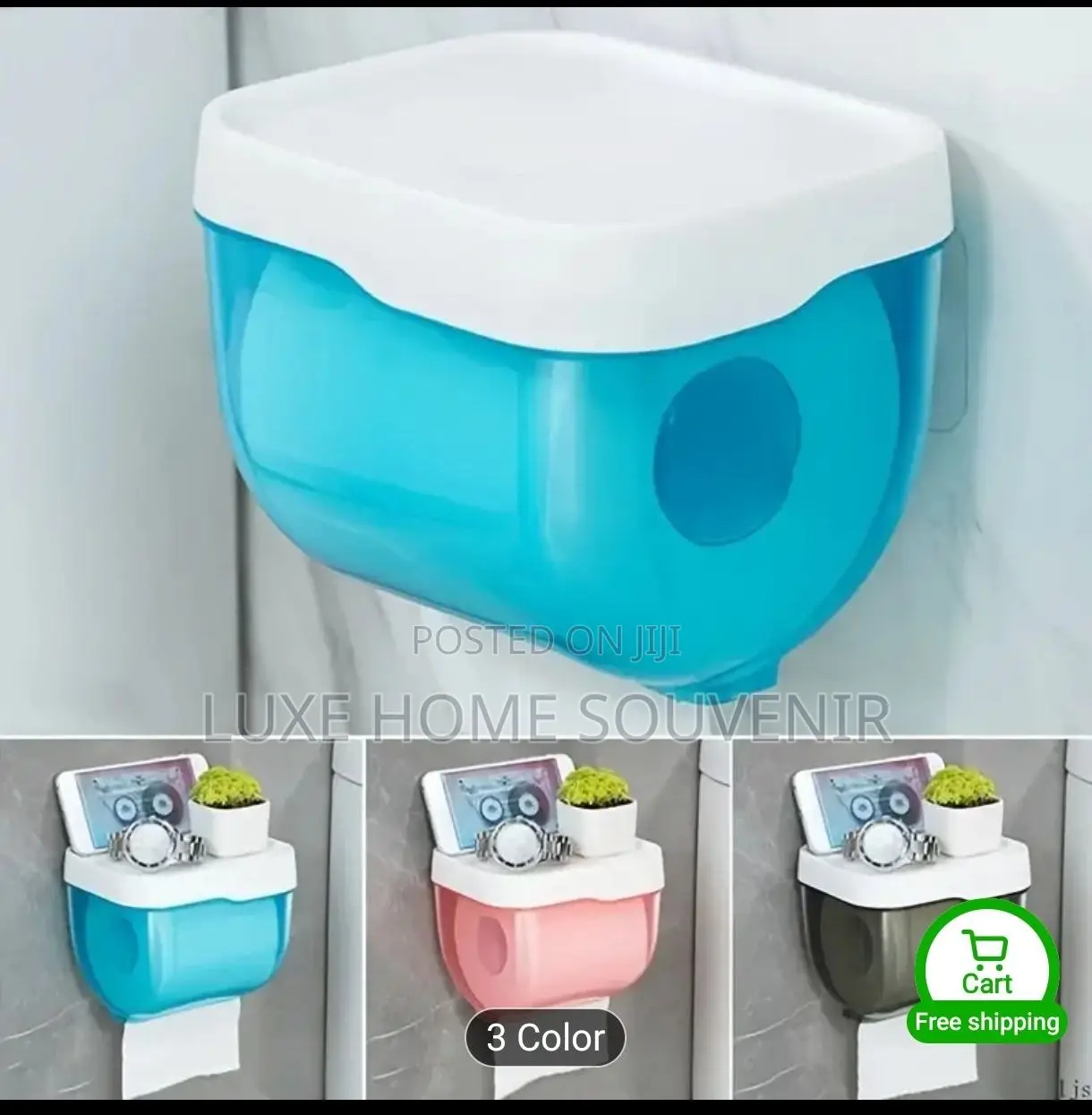 Wall-Mounted Toilet Paper Holder With Self-Adhesive Backing