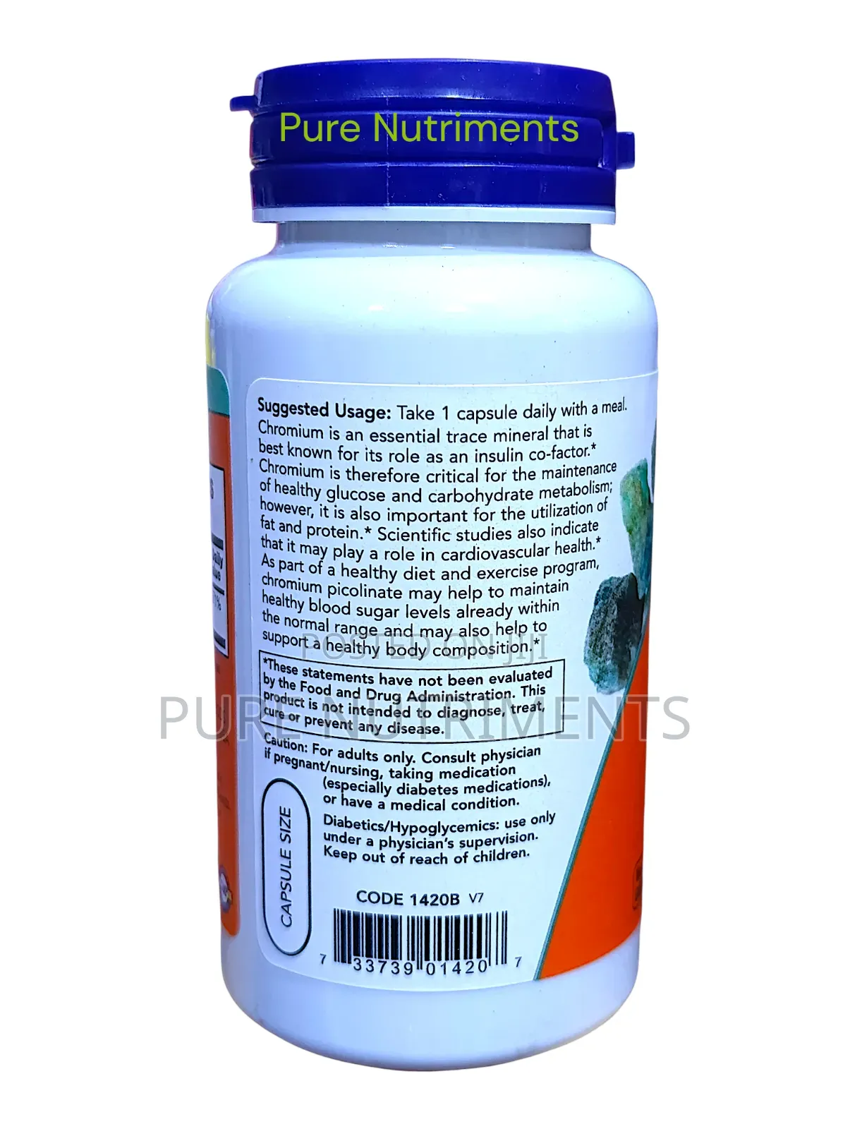 Now Chromium Picolinate 200mcg 100 Capsules _ Blood Sugar Metabolism