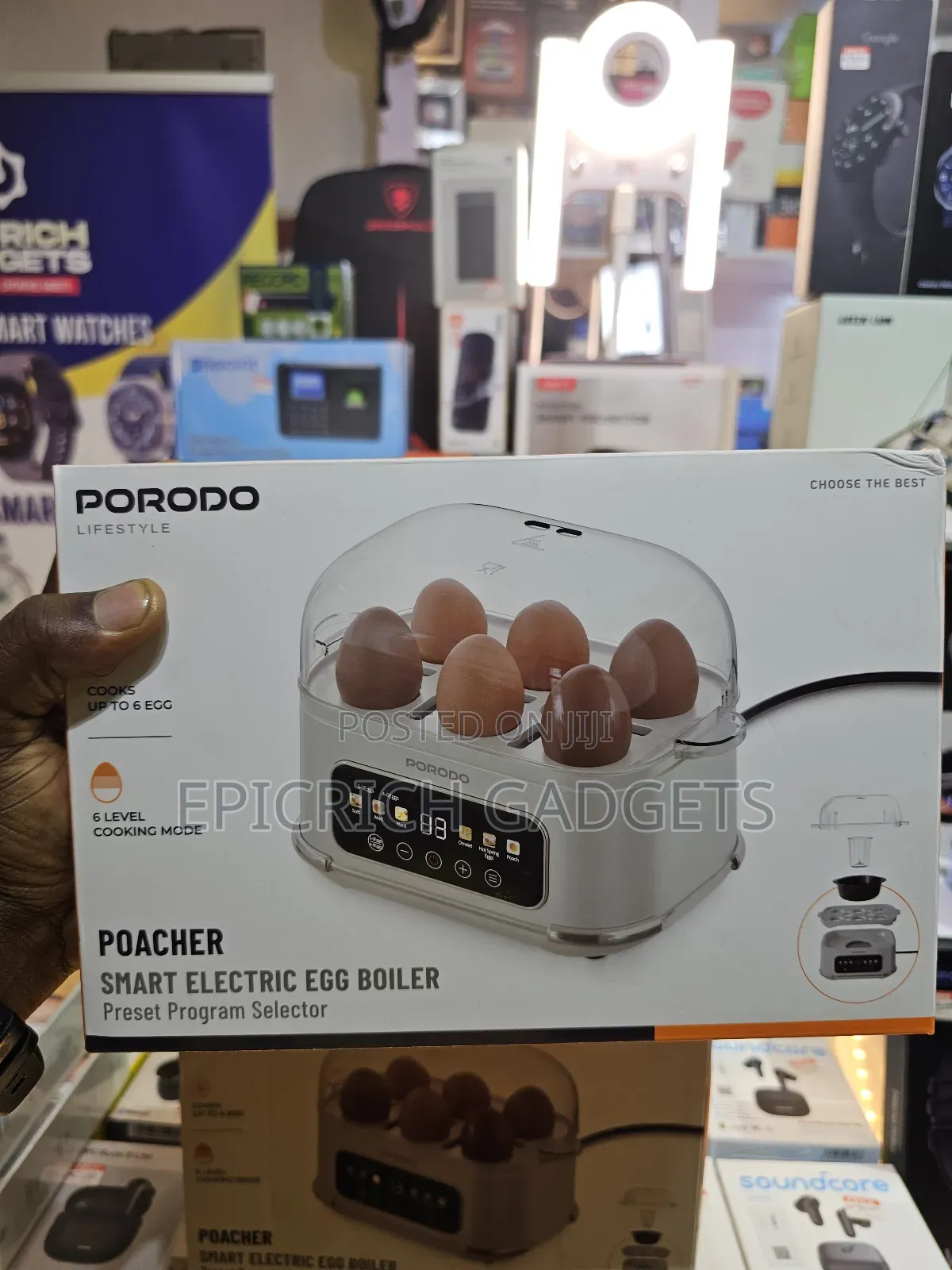 Porodo Poacher Smart Electric Egg Boiler With Program Selector