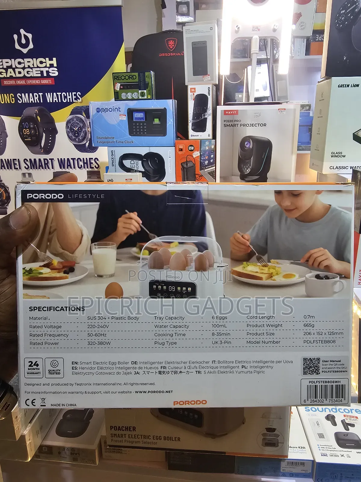 Porodo Poacher Smart Electric Egg Boiler With Program Selector