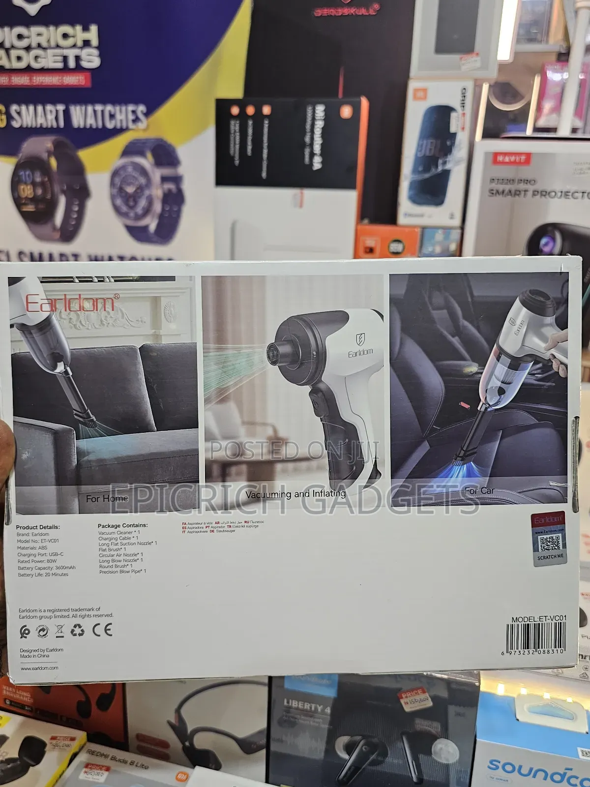 Earldom Rechargeable Cordless Car Home Vacuum Cleaner