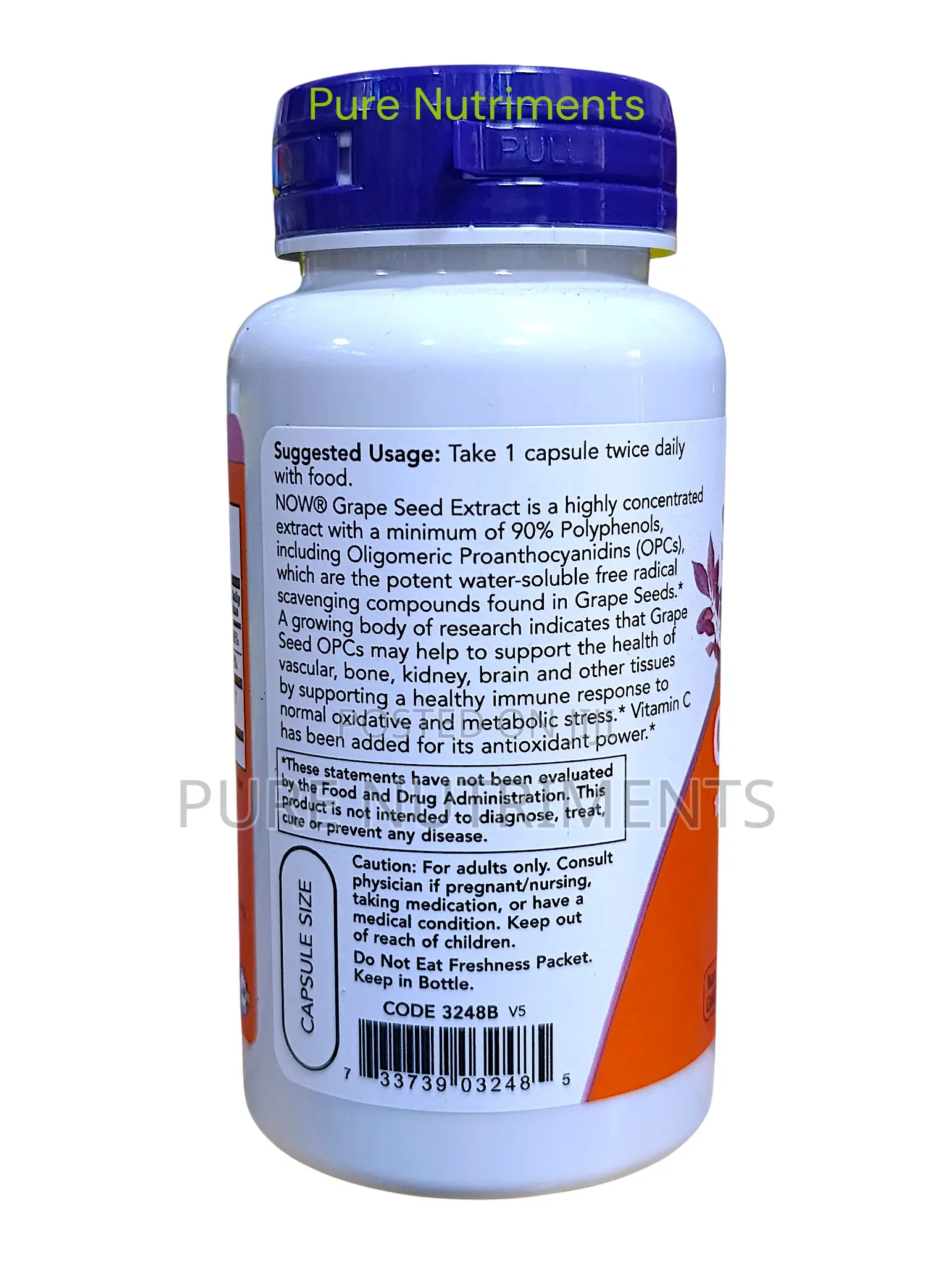 Now Grape Seed Extract 100mg–Antioxidant Immune Support 100 Veg Caps