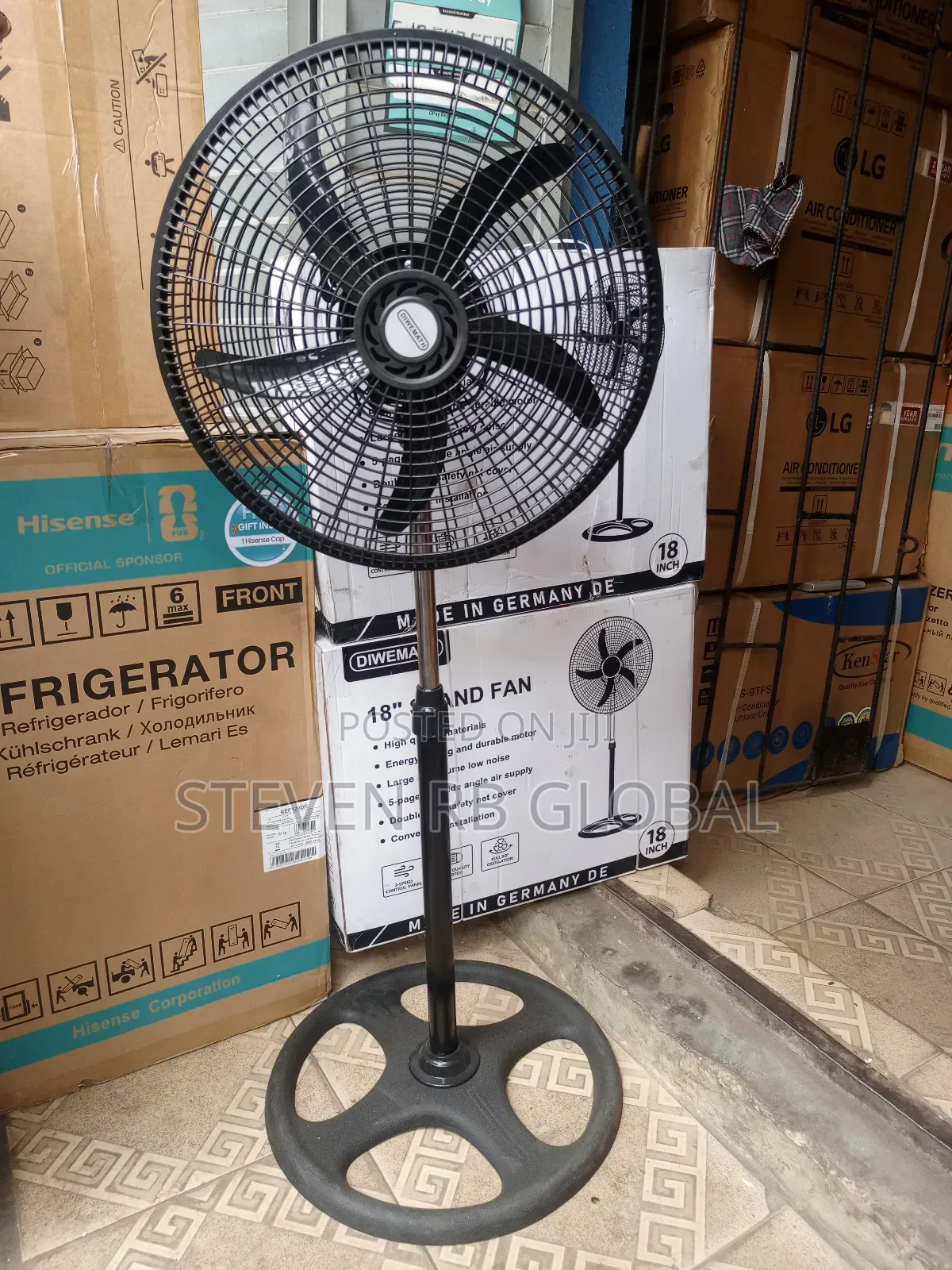 Diwemath 18 Inch Standing Fan – Black