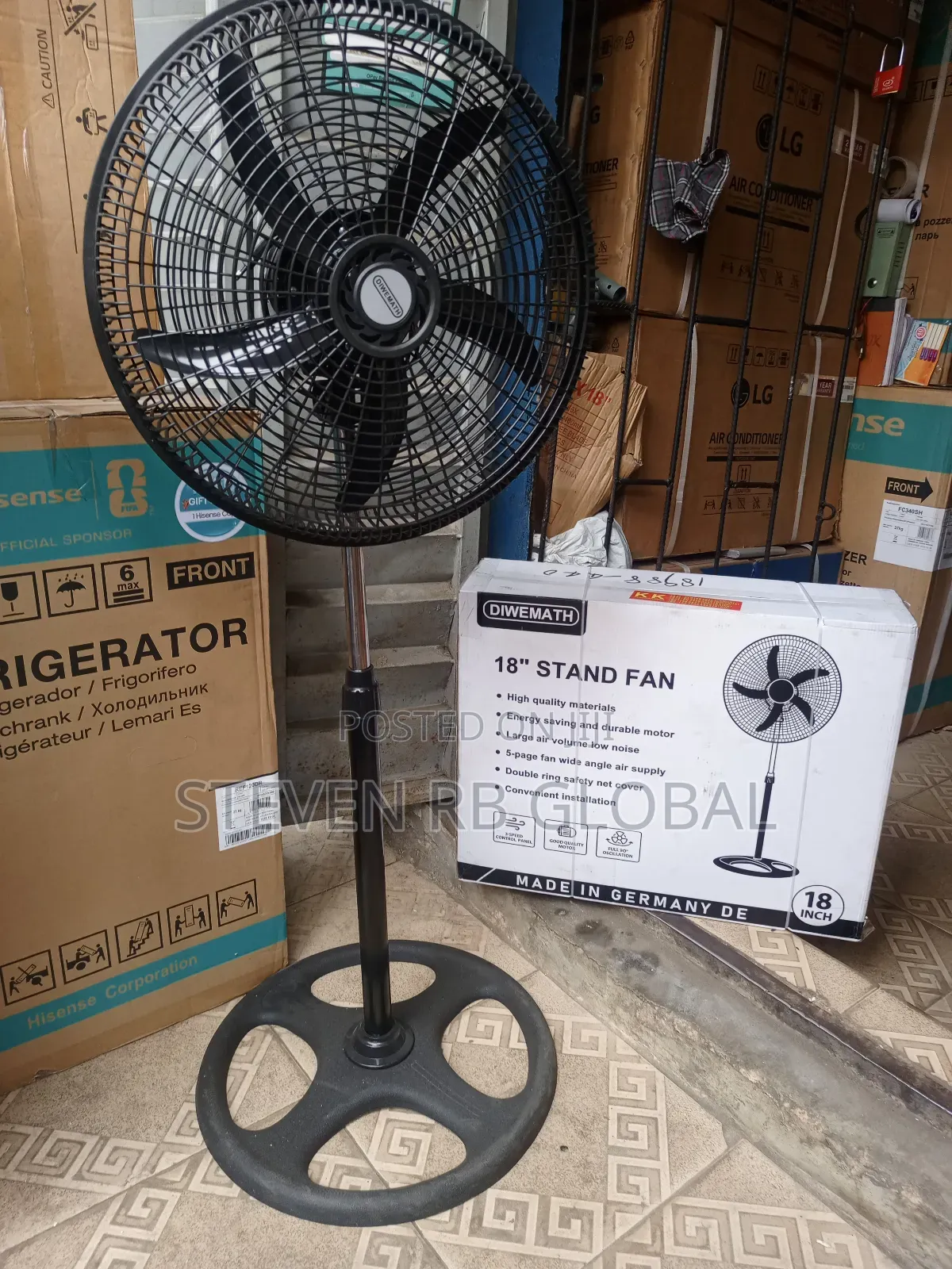 Diwemath 18 Inch Standing Fan – Black
