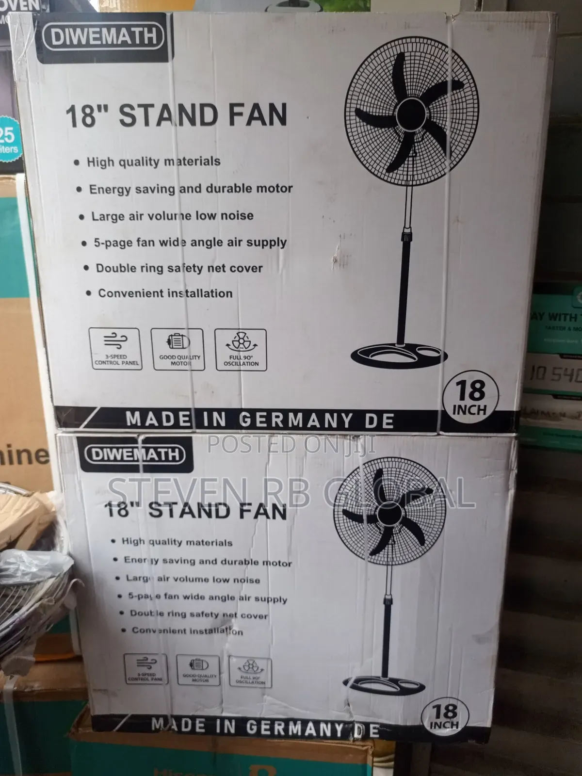 Diwemath 18 Inch Standing Fan – Black