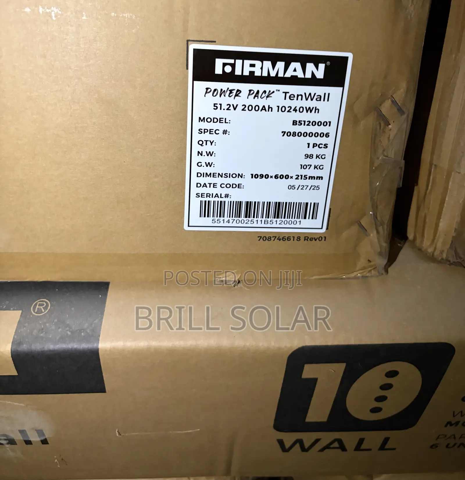 10kwh-51.2v Firman Solar Lithium Battery