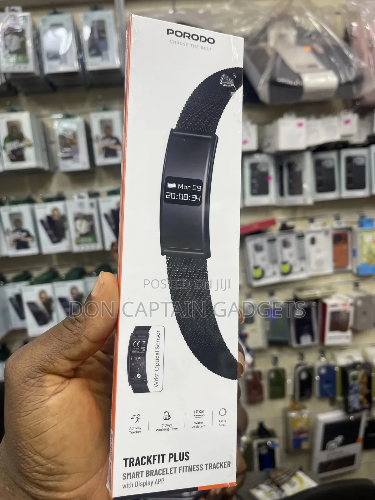 Porodo Trackfit Plus Smart Bracelet Fitness Tracker With Display App