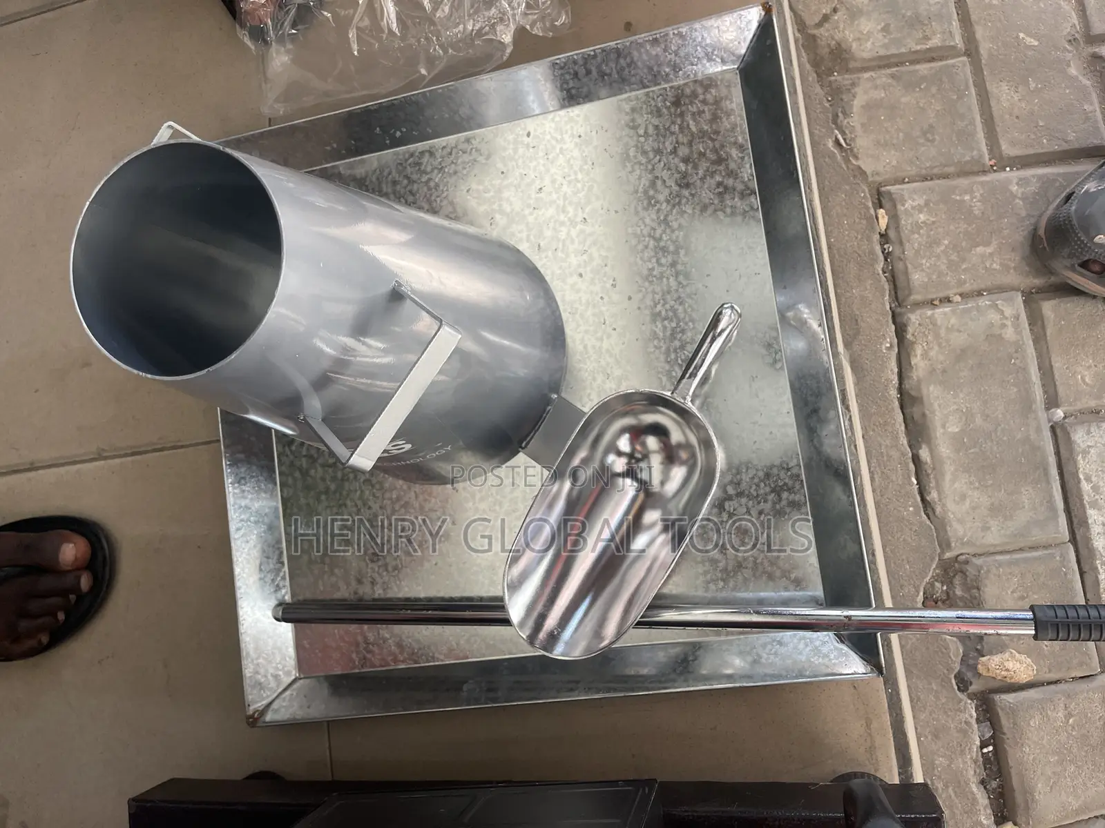 Industrial Stainless Steel Scoop Metal Chute Set –