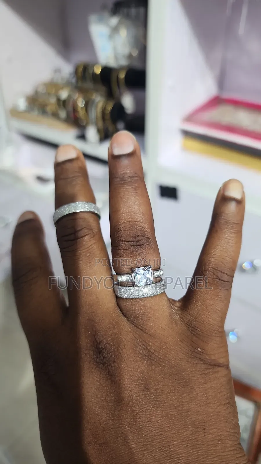 Trio Set Titanium Wedding Ring