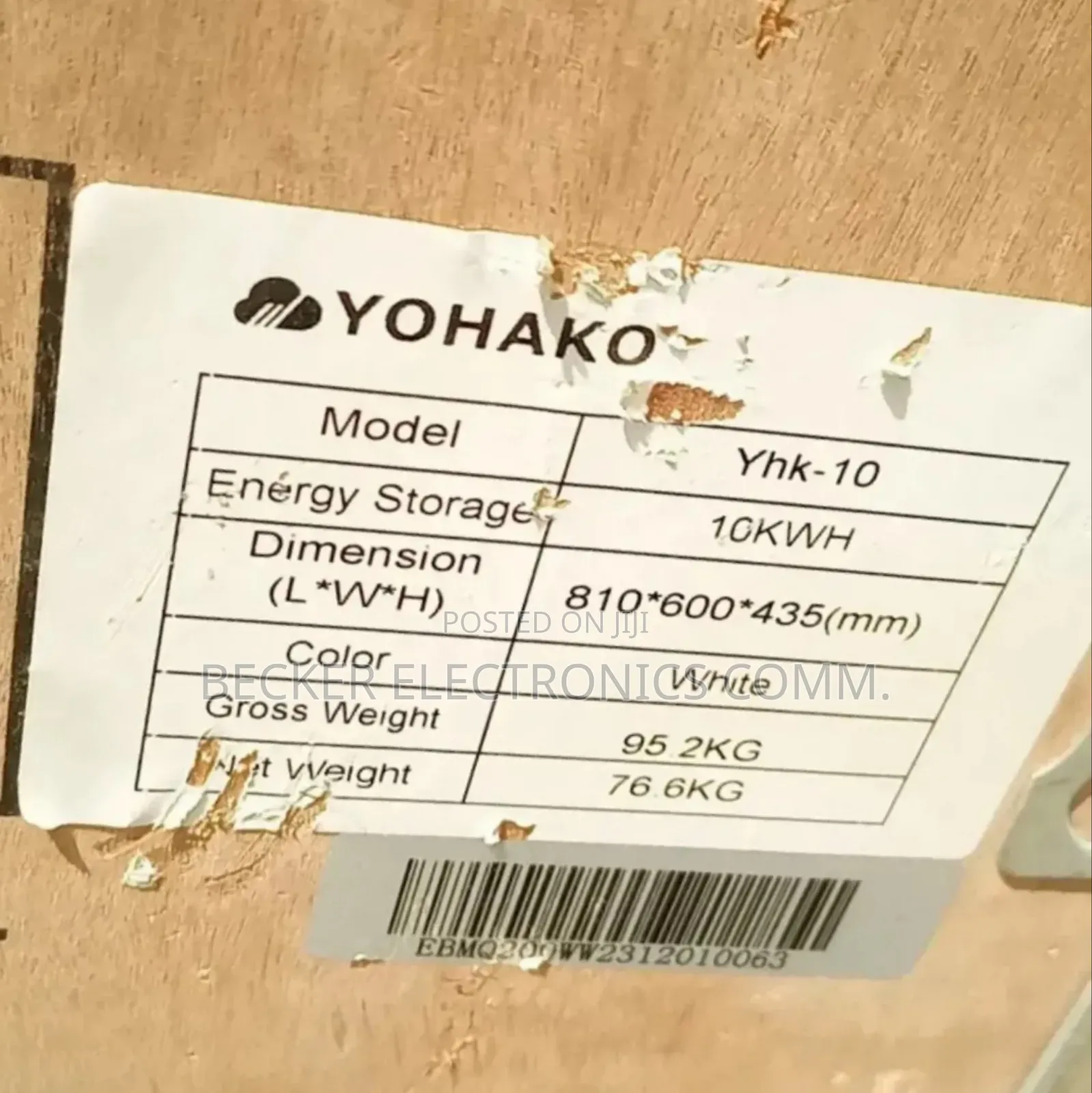 Yohako Lithium Battery 10kwh