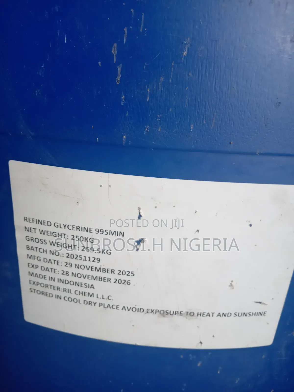 Glycerin 250kg