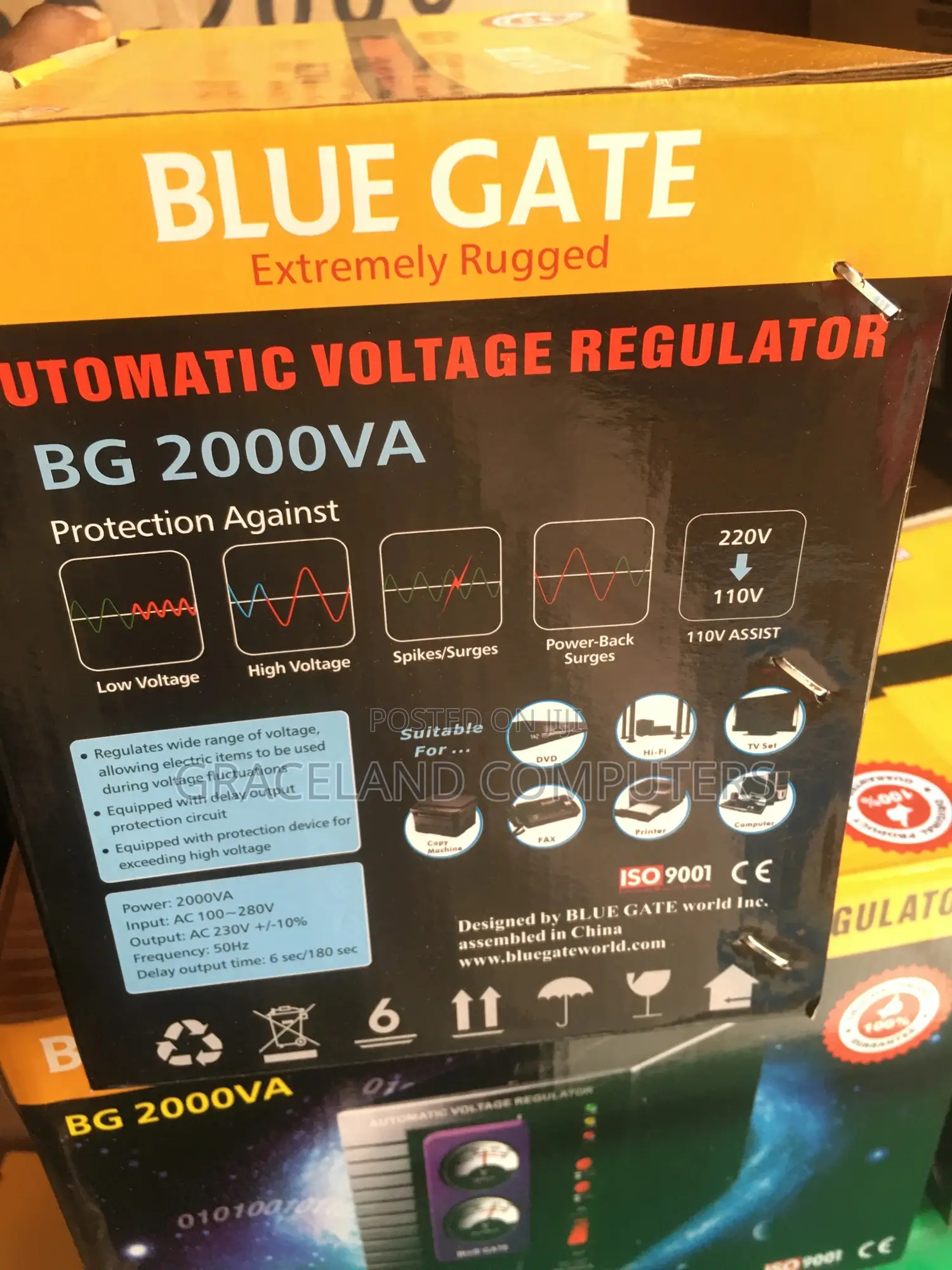 Bluegate ​ 2000va Voltage Stabilizer (2kva Avr)