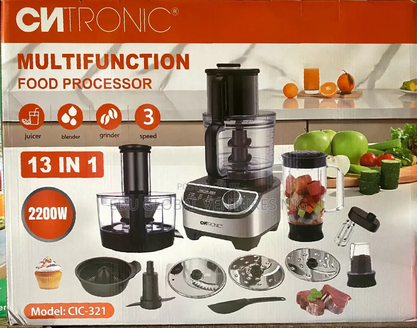 Ciatronic Multifunction 13 in 1 Food Processor. 2200watts. Juicer