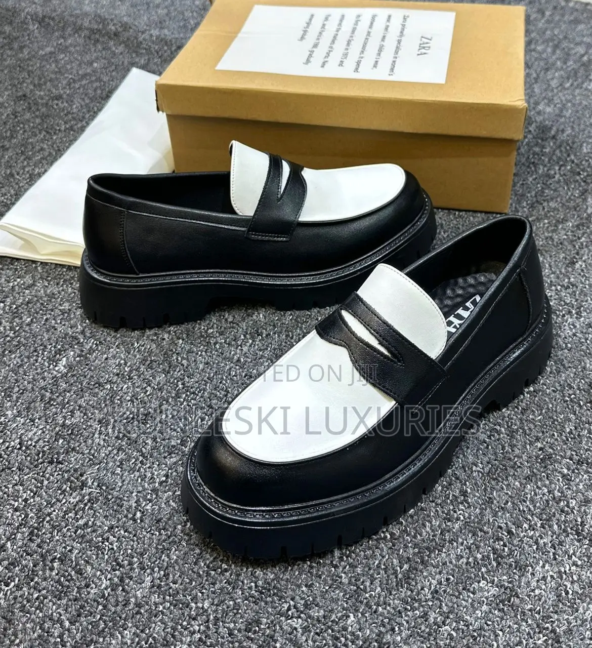 Original Zara Chunky Sole Leather Shoes For Men