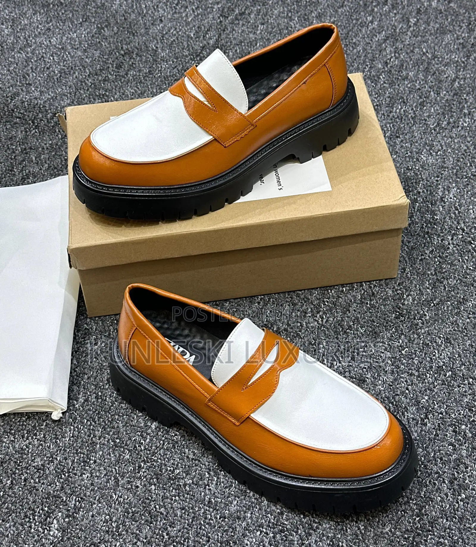 Original Zara Chunky Sole Leather Shoes For Men