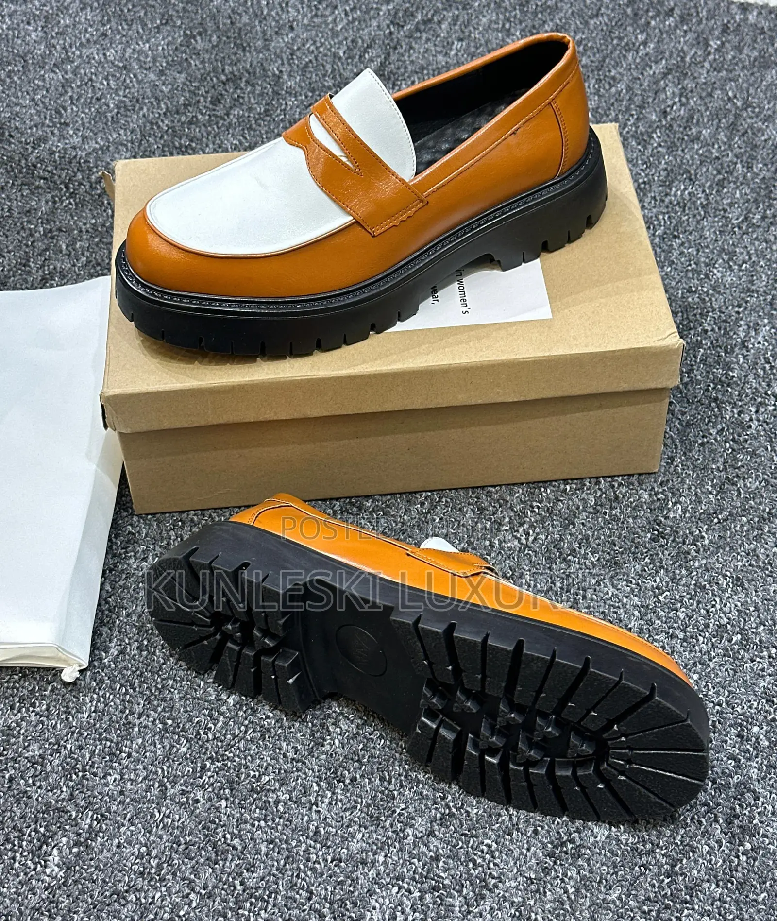 Original Zara Chunky Sole Leather Shoes For Men