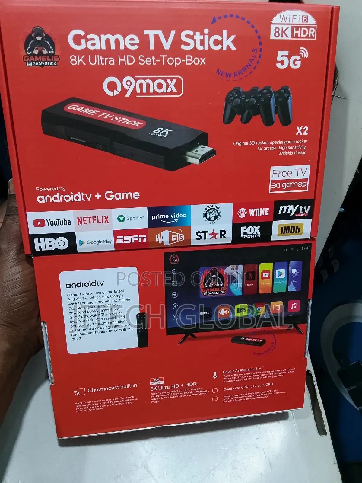 Android Tv Stick Retro Game Console – Dual System Streaming Media