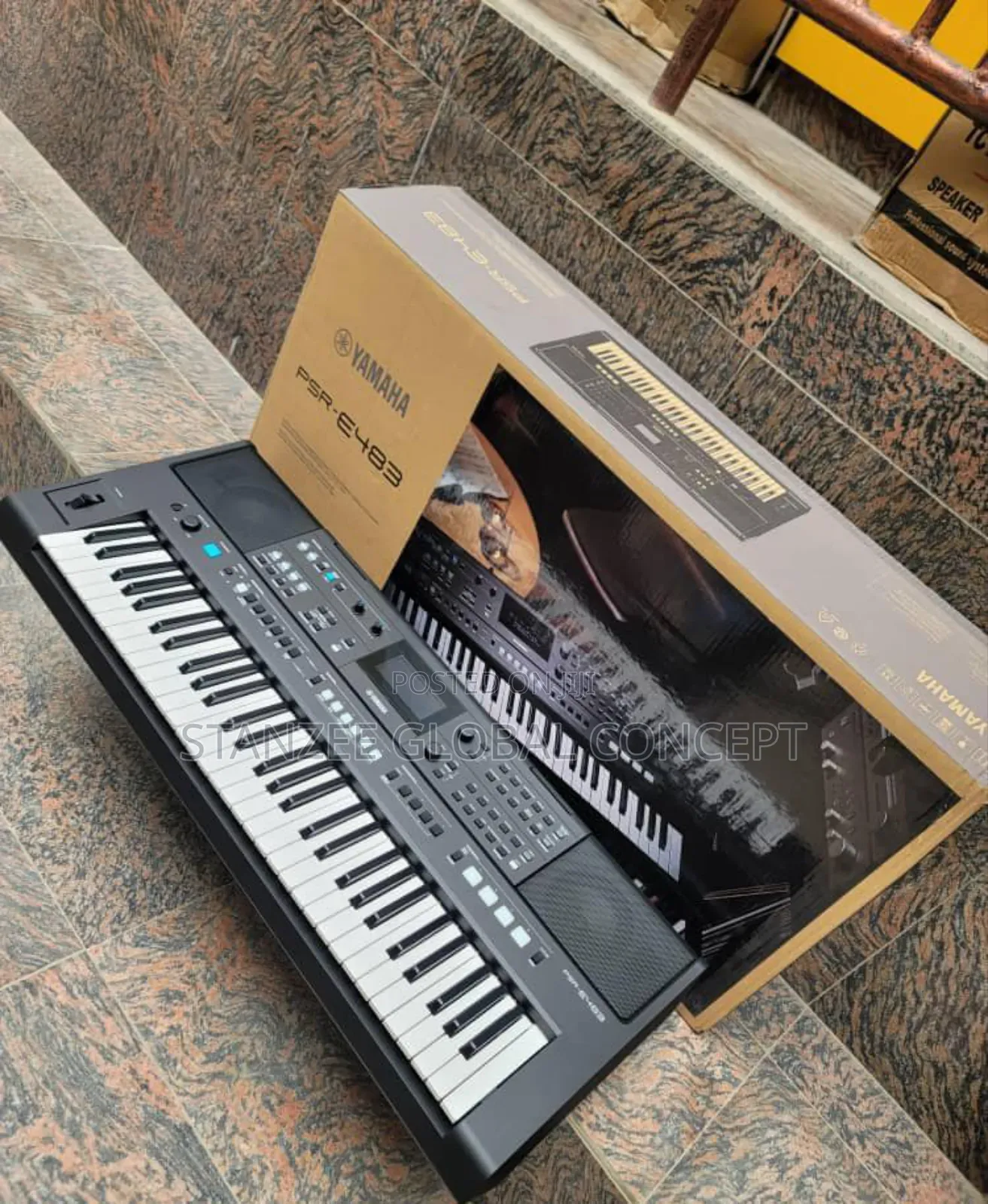 Yamaha PSR-E483 61-Key Portable Keyboard With Adapter