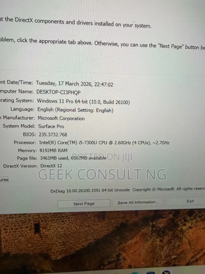 Laptop Microsoft Surface Pro 5 8GB Intel Core i5 SSD 256GB