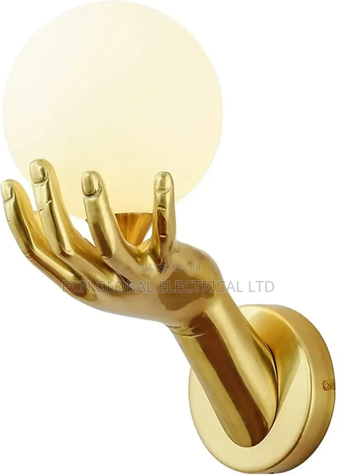 Golden Hand Glass Ball Wall Sconce Light