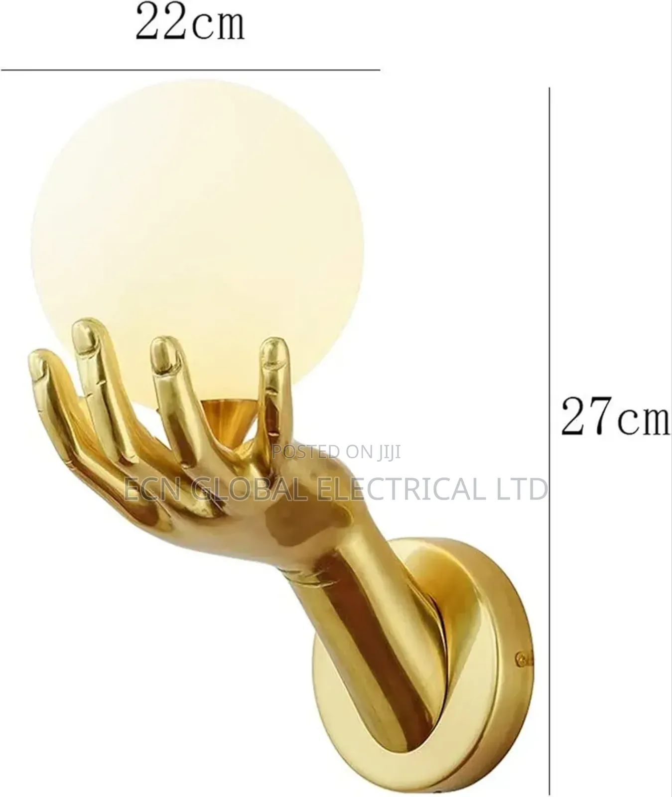 Golden Hand Glass Ball Wall Sconce Light