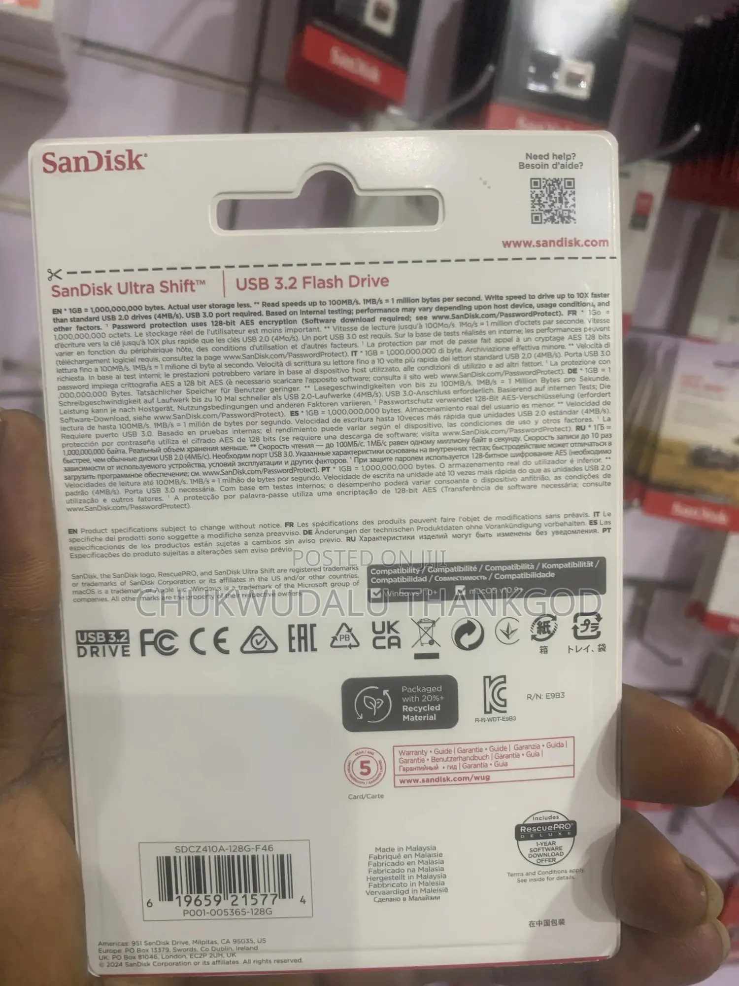 Sandisk 128gb Cruzer Blade Usb Flash Drive