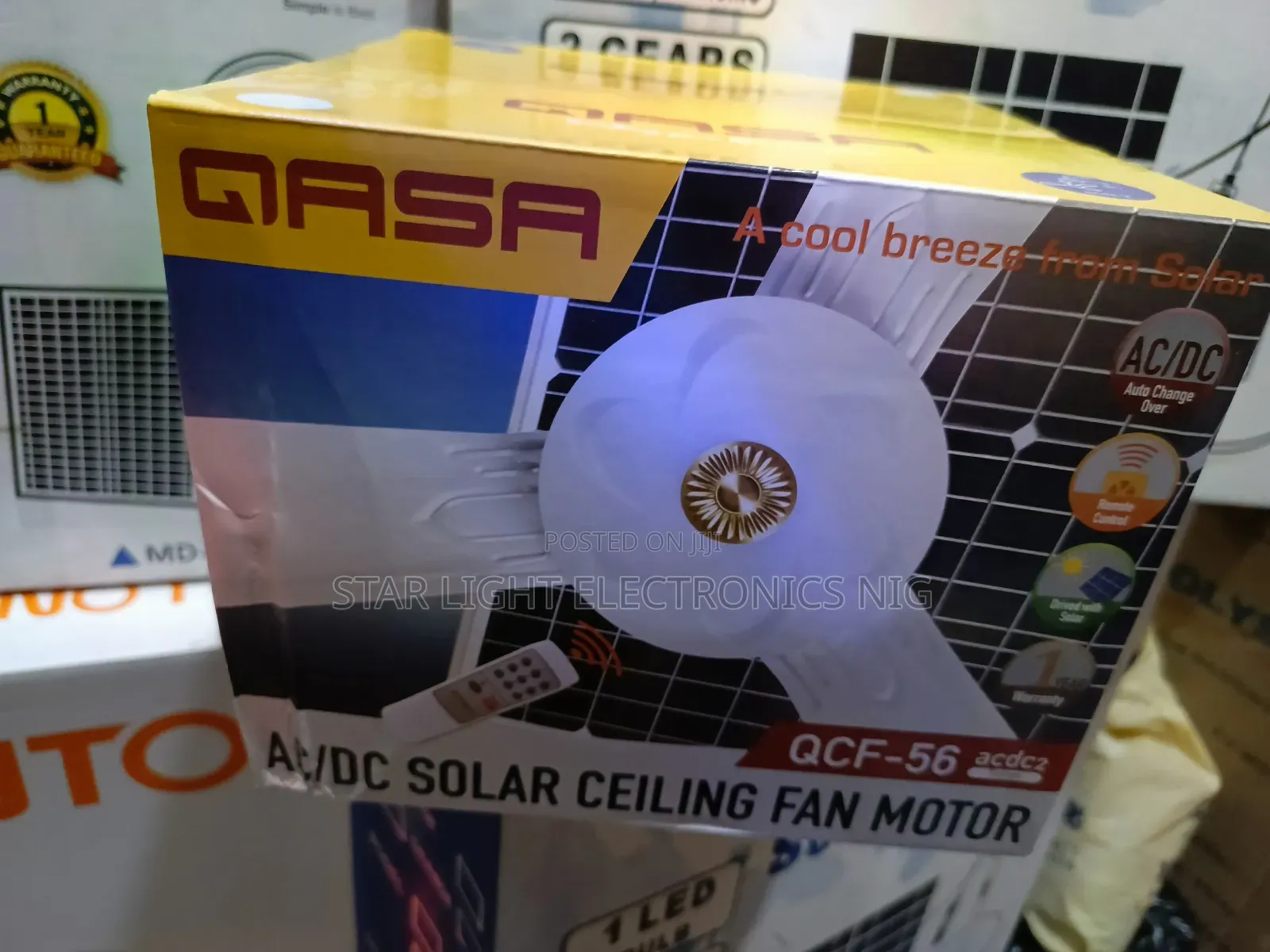 White Qasa Ceiling Fan Ac/Dc