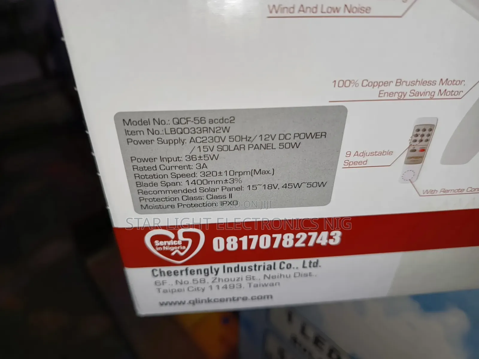 White Qasa Ceiling Fan Ac/Dc