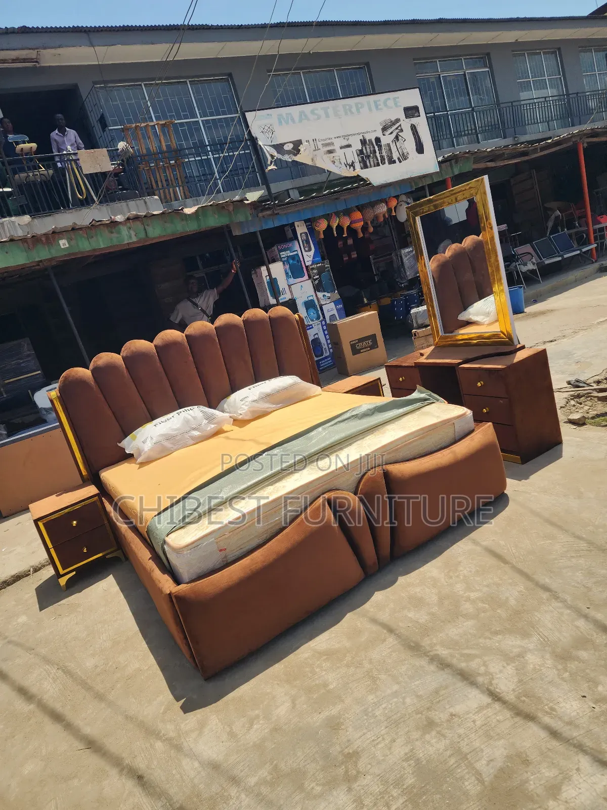 6by6 Bed Frame With Side Drawer And Dressing Mirror