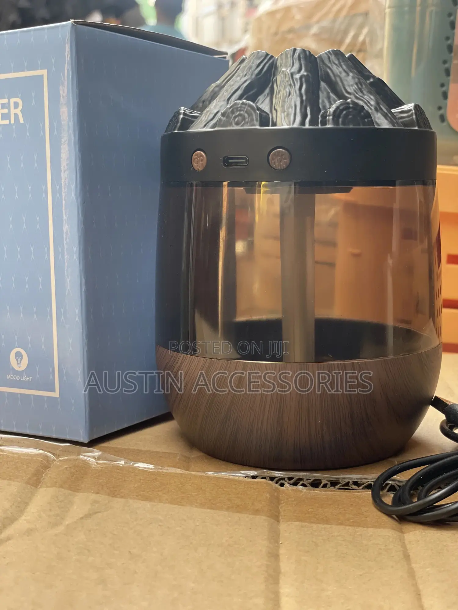 Volcano Flame Aroma Diffuser Humidifier — 2 Modes, Led Lights