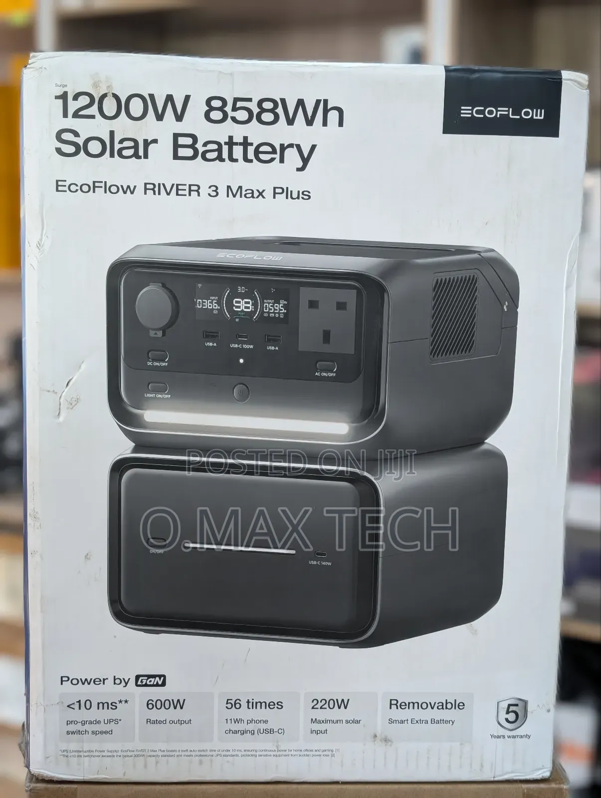 Ecoflow River 3 Max Plus 1200w Portable Power Station 268,800mah
