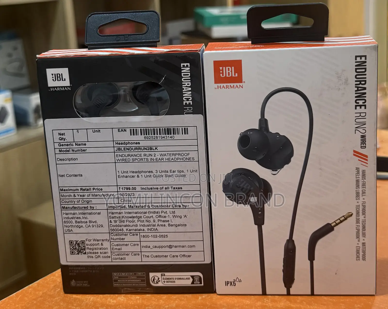 JBL Endurance Run 2 Wired - Waterproof Wired Sports in-Ear Headphones