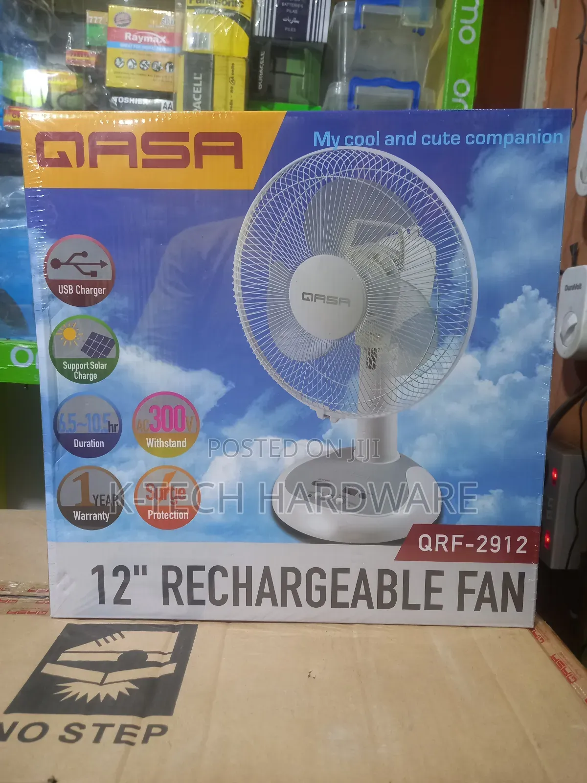 26w/12 Inches Qasa Qrf-2912 Rechargeable Table Fan