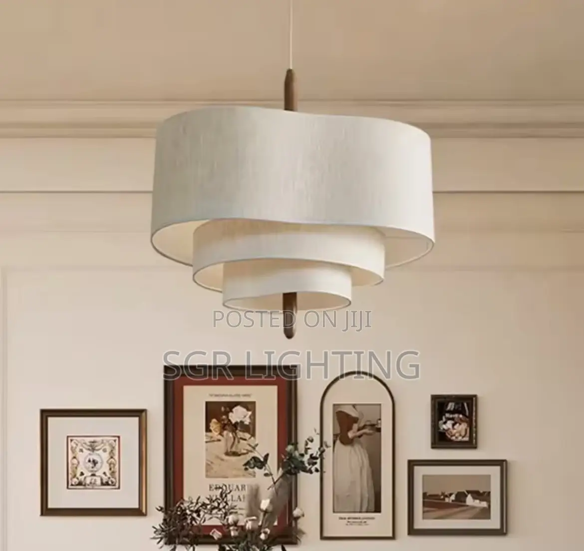 Nordic Designer Pleated Fabric Led Pendant Light Bedroom Chandelier