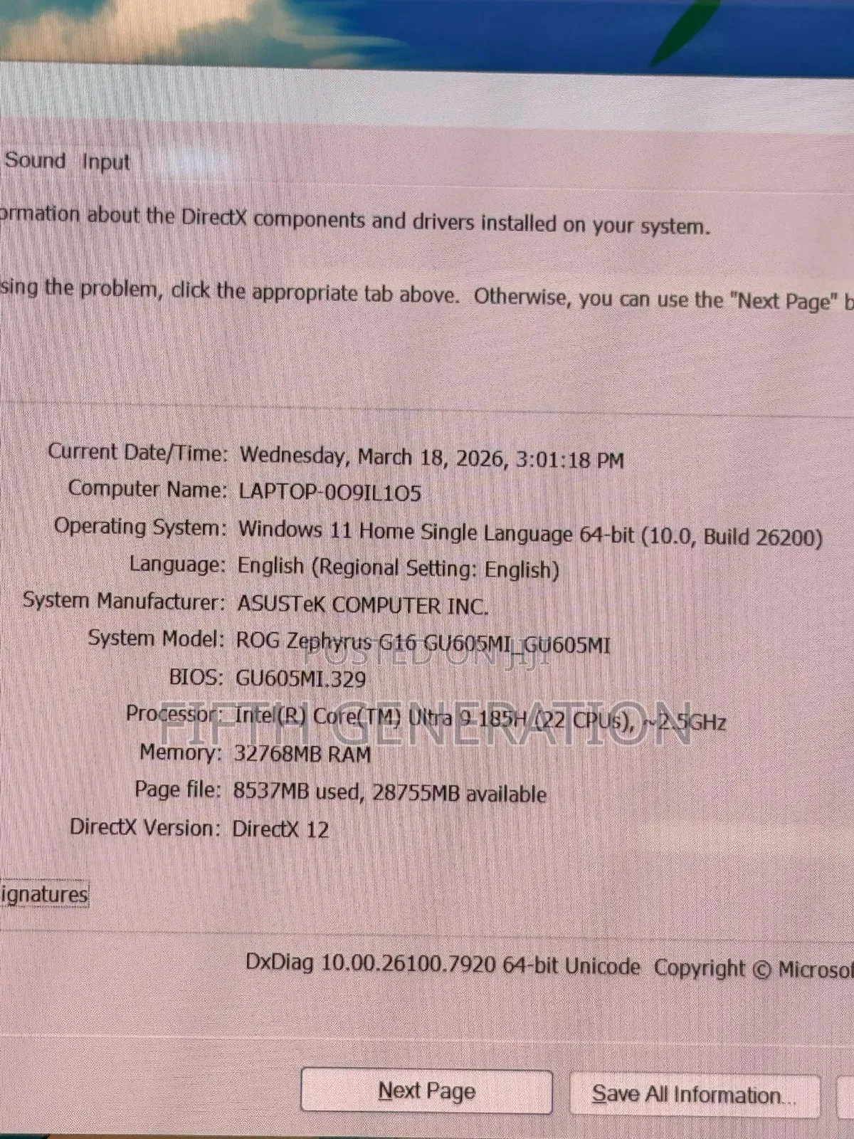 Laptop Asus ROG Zephyrus G16 32GB Intel Core Ultra 9 SSD 1T