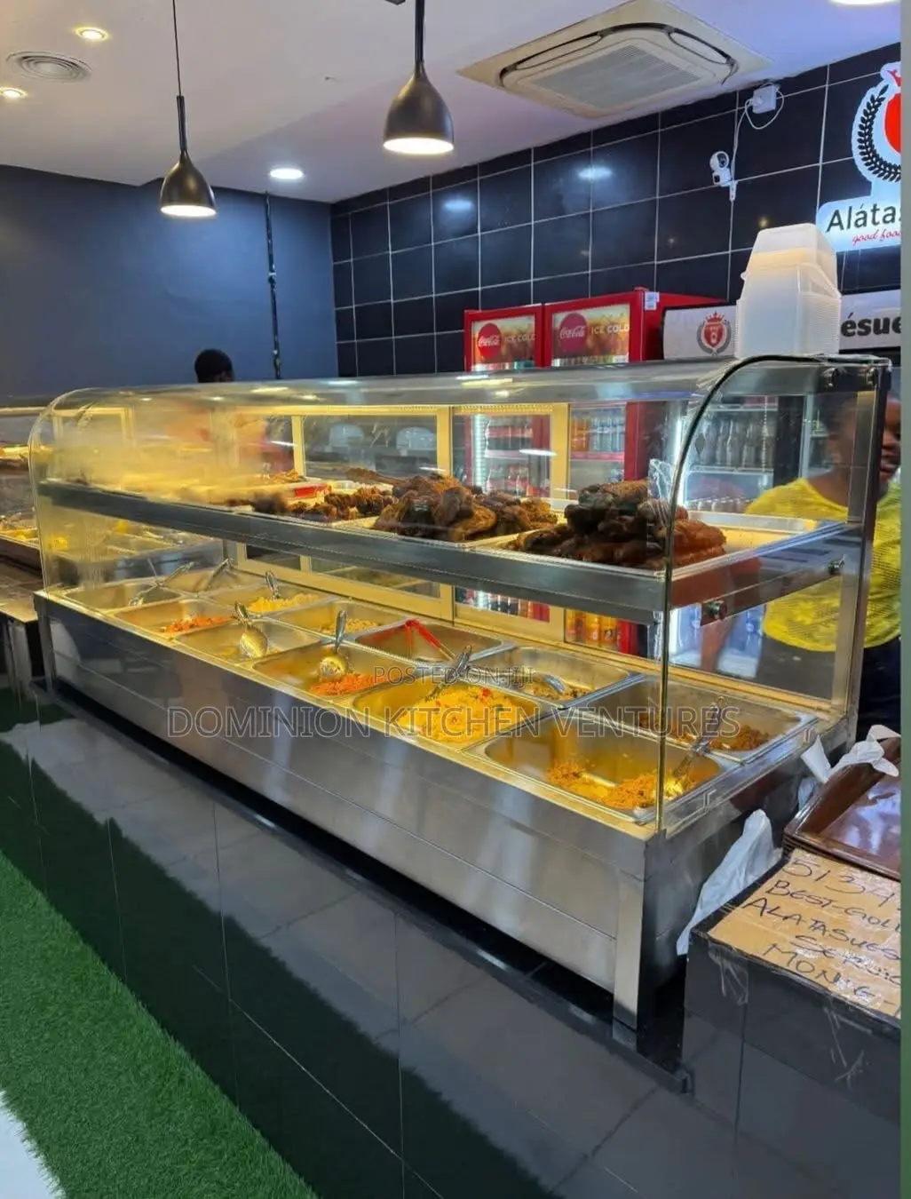 Curved Glass Food Display Warmer