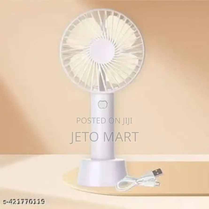 Portable Mini Usb Rechargeable Hand Held Fan + Base
