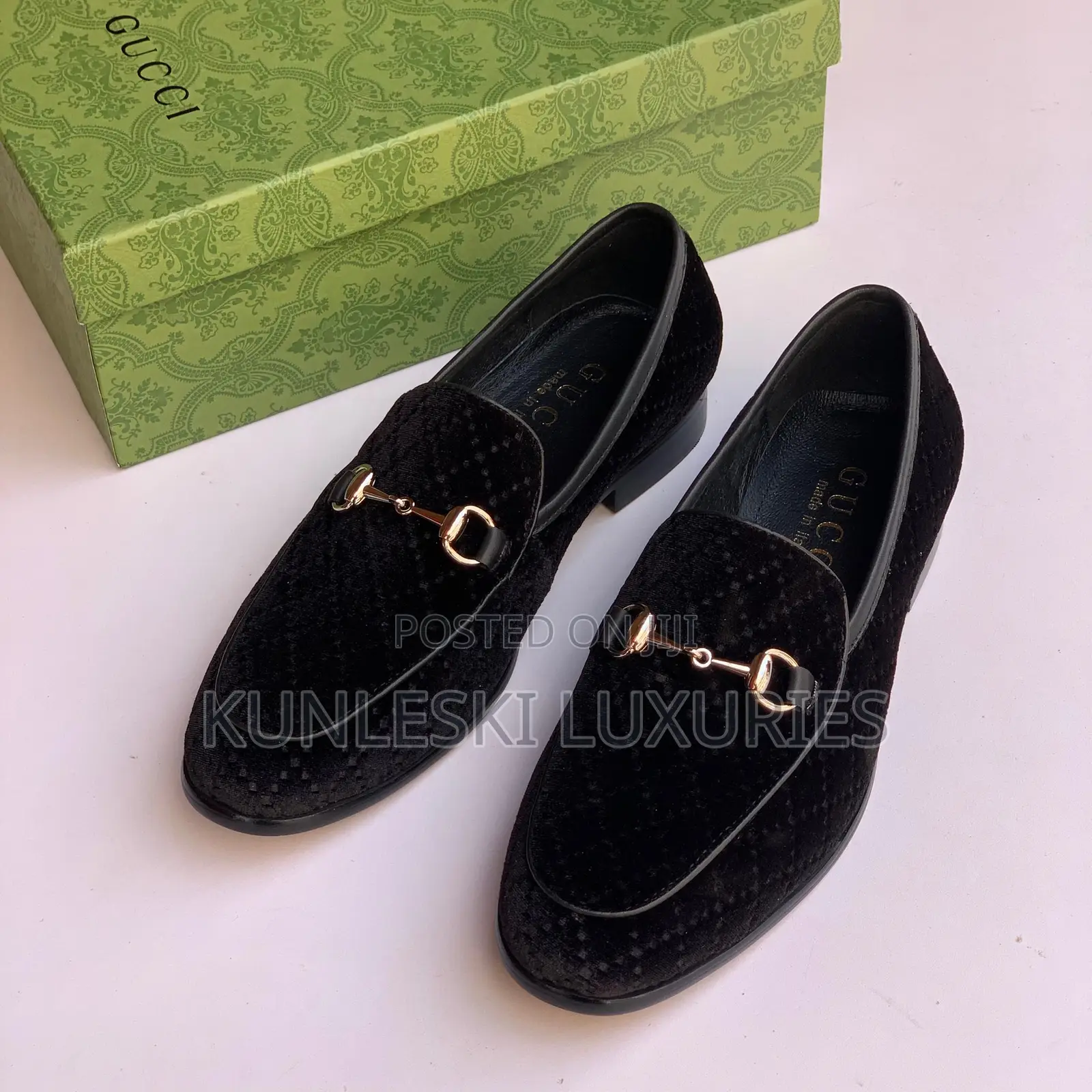 Original Gucci Velvet Loafers Shoes