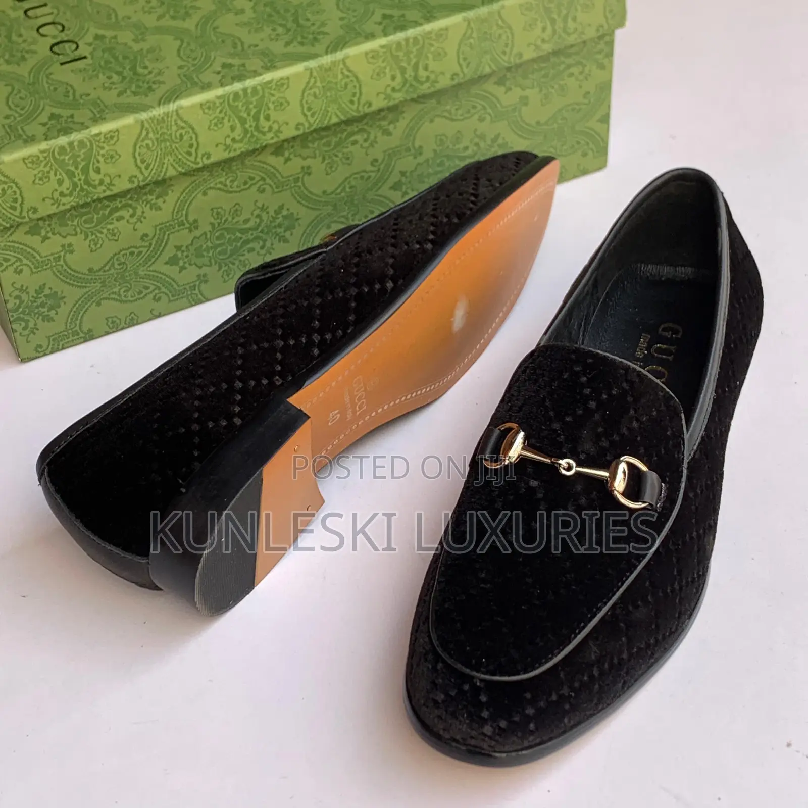 Original Gucci Velvet Loafers Shoes
