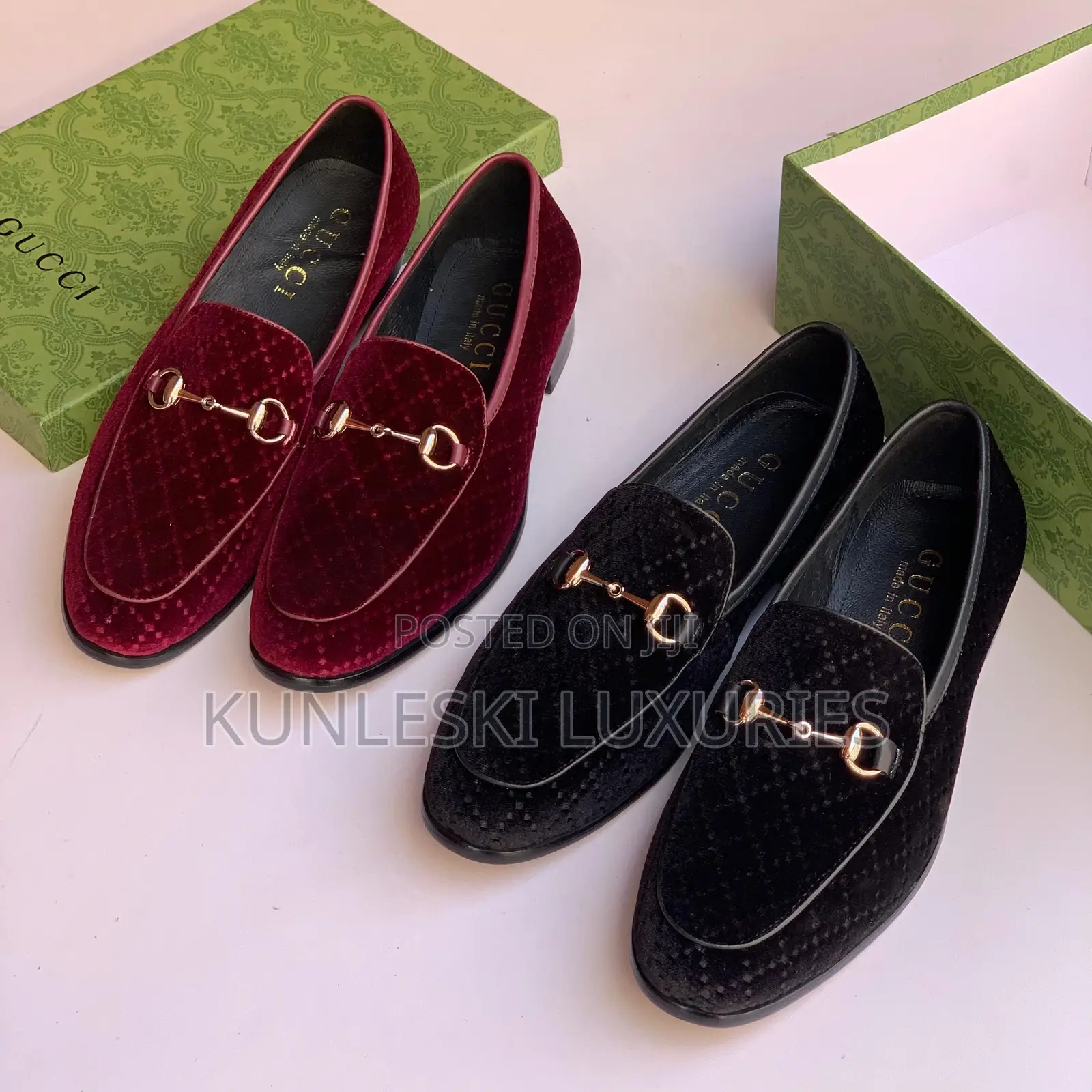 Original Gucci Velvet Loafers Shoes