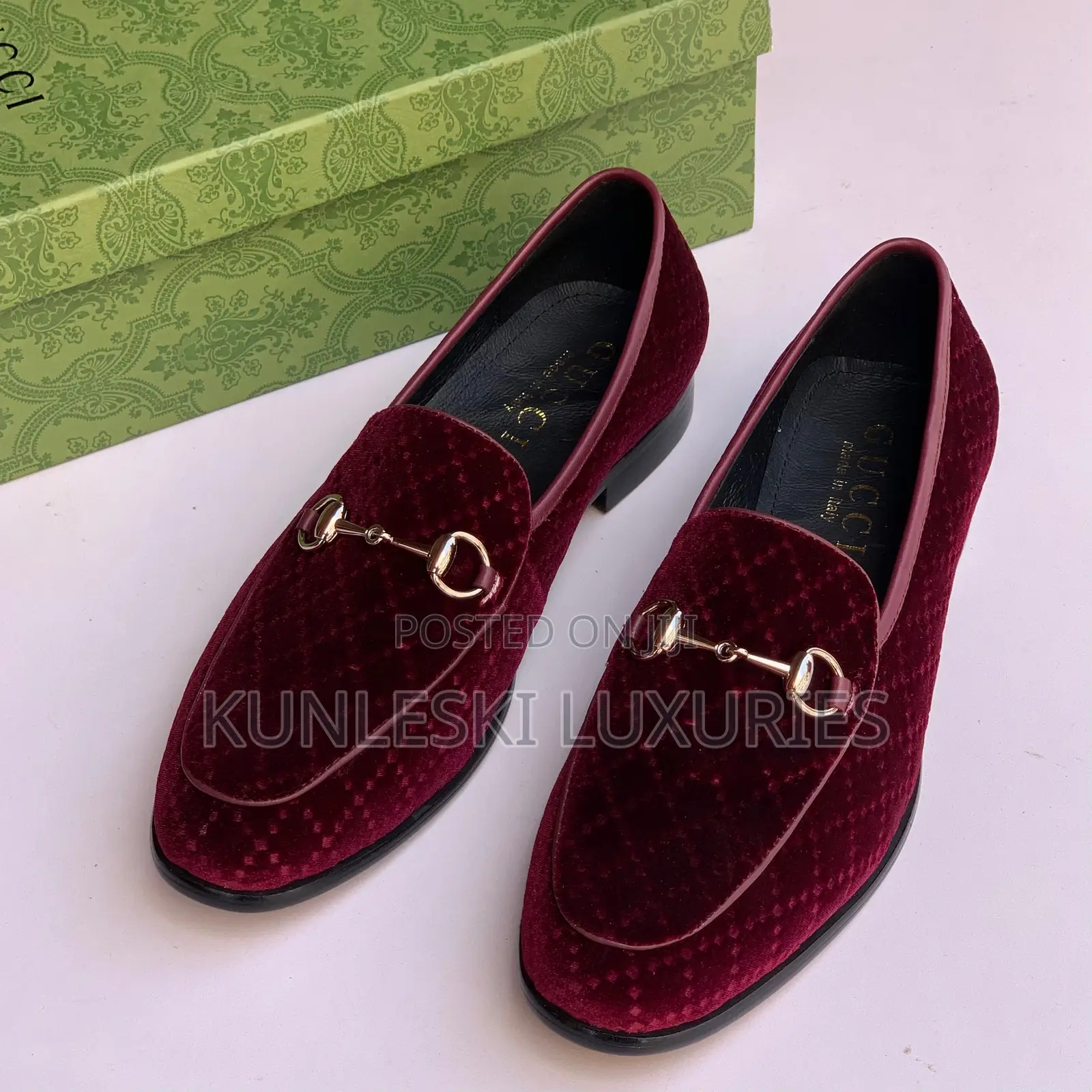 Original Gucci Velvet Loafers Shoes