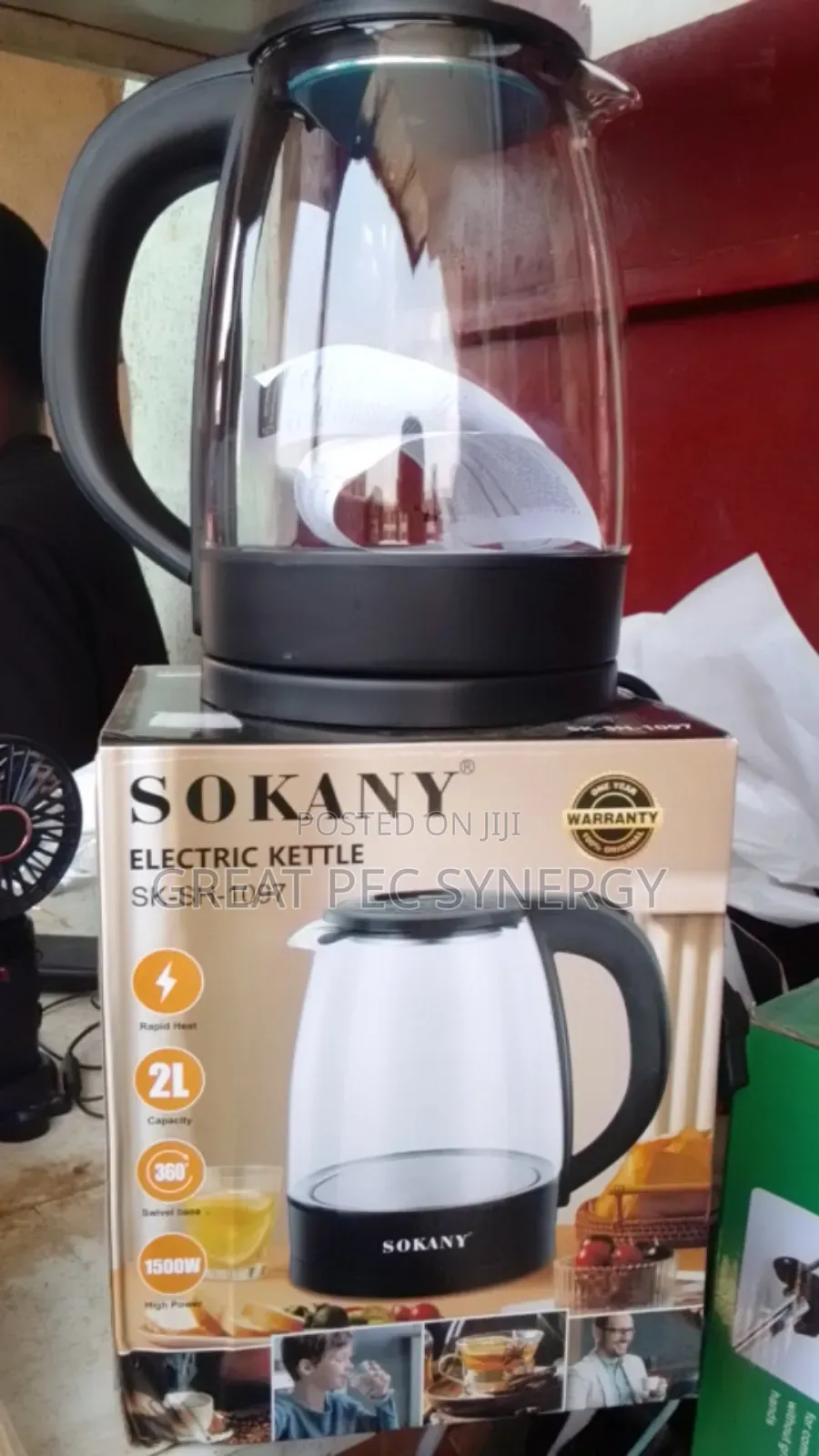 Sokany Glass Electric Kettle - 2 Liters