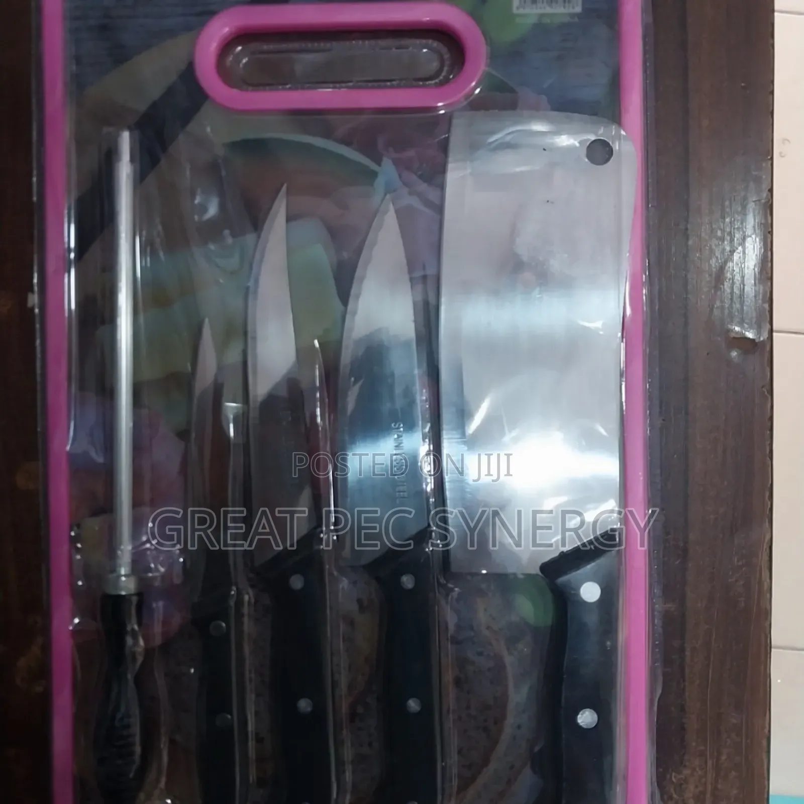 Chopping Board With Knives And Sharpner - Cutting Board