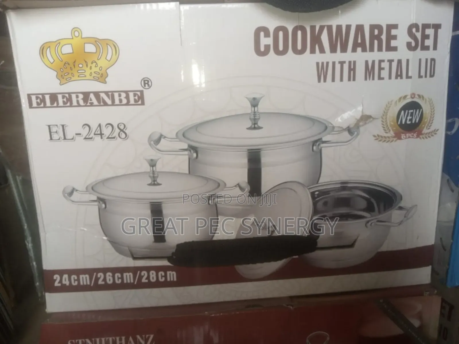 3 Sets Of Cookware Witj Metal Lid - El 2428 (24,26,28cm)