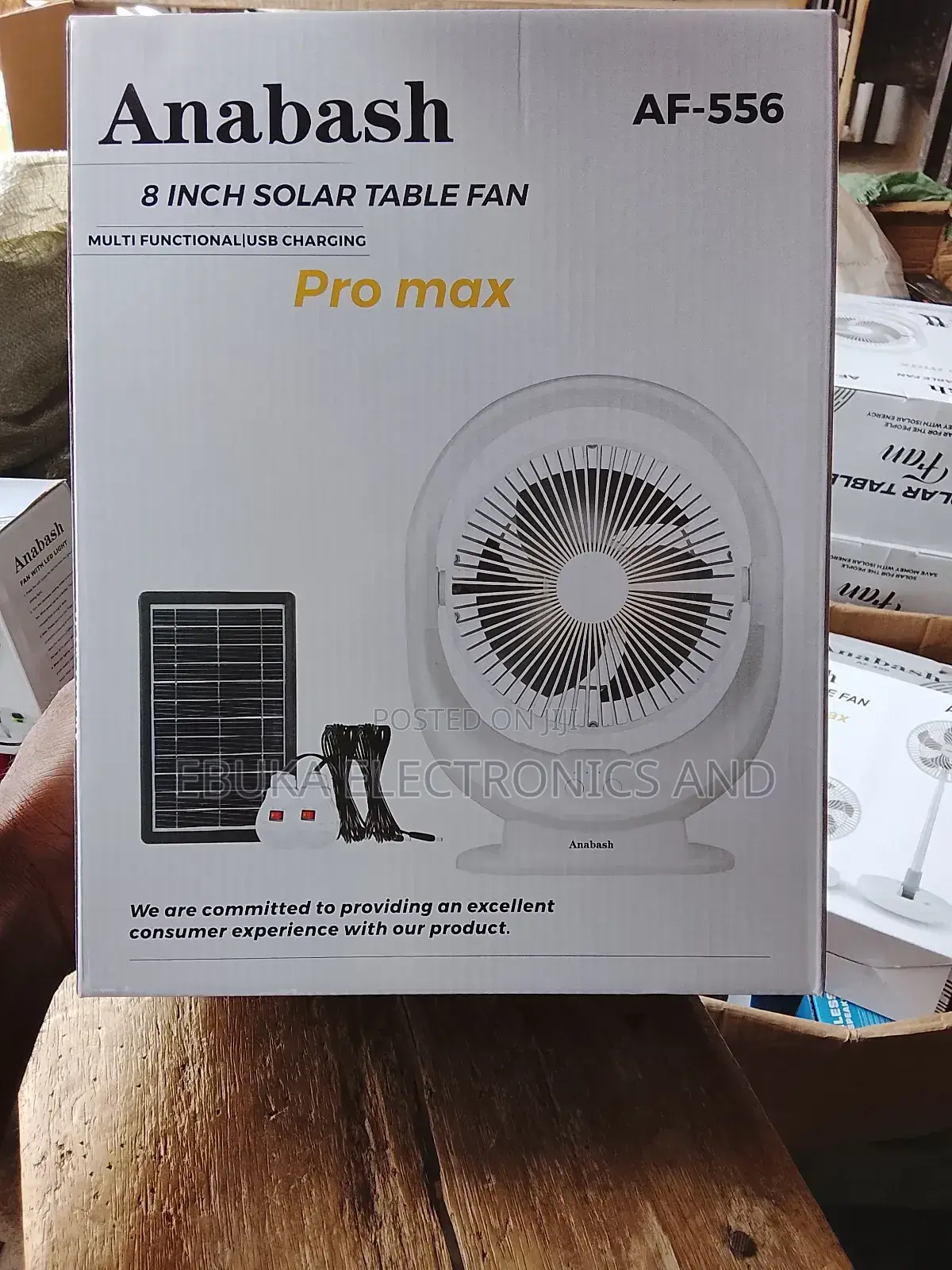 Anabash 8 Inches Rechargeable Table Fan Is Available With Solar Panels