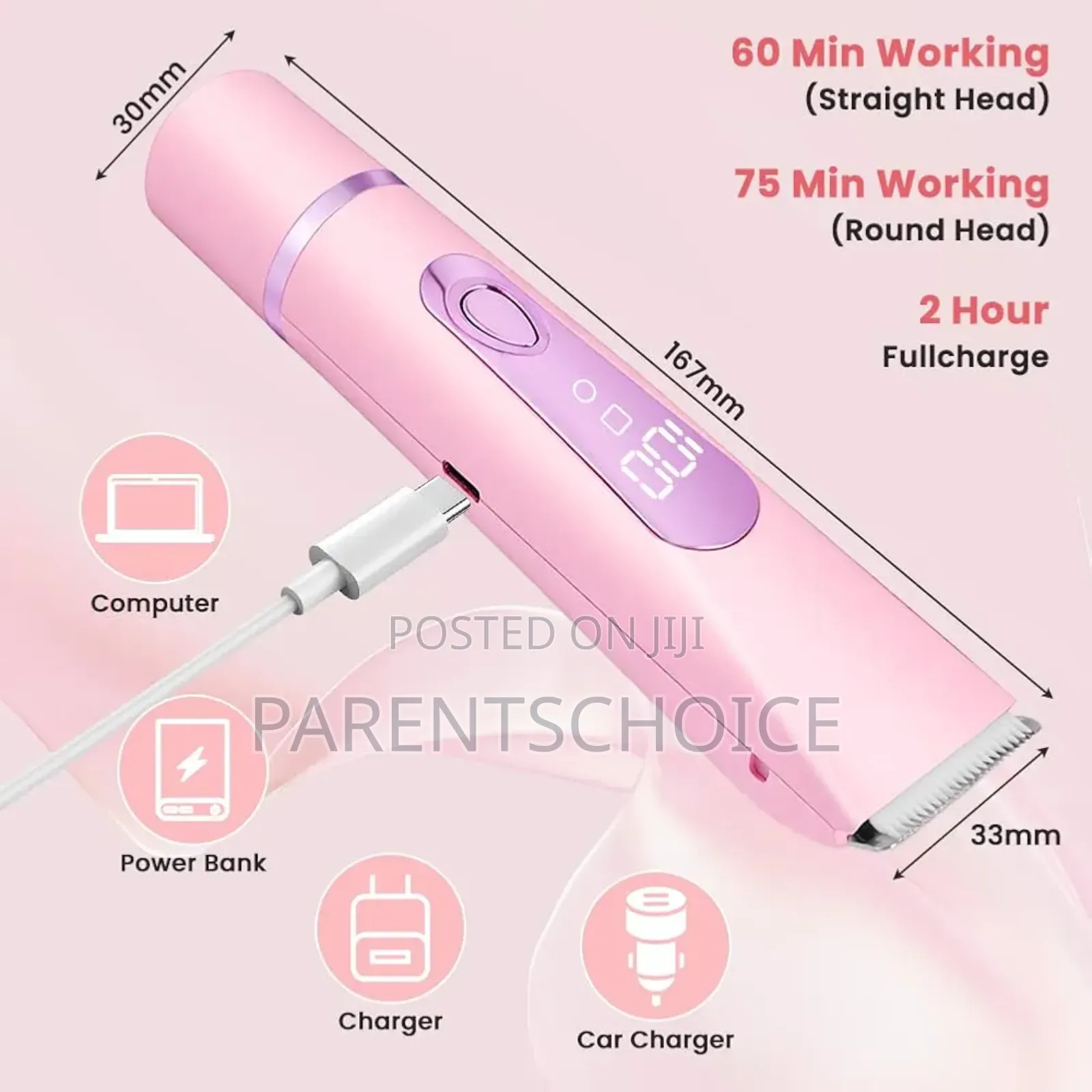 2-in-1 Electric Rechargeable Usb Charging, LCD Display Head Shaver